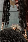 Bhavna Kumar_Black Beads Velvet Embellished Clutch_Online_at_Aza_Fashions