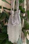Buy_Bhavna Kumar_Silver Beads, Sequins Extended Fringe Potli Bag_at_Aza_Fashions