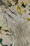Shop_Bhavna Kumar_Silver Beads, Sequins Extended Fringe Potli Bag_at_Aza_Fashions