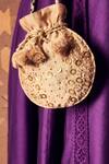 Charkhee_Beige Embellishment Chanderi Potli Bag _Online_at_Aza_Fashions