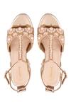 Buy_Chini C_Gold Embroidered Peep Toe Wedges_Online_at_Aza_Fashions