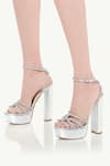 Buy Sephyr Silver Crystals, Rhinestones Helaena Swarovski Embellished Platform Heels at Aza Fashions Buy_Sephyr_Silver Crystals, Rhinestones Helaena Swarovski Embellished Platform Heels _at_Aza_Fashions