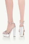Shop Sephyr Silver Crystals, Rhinestones Helaena Swarovski Embellished Platform Heels at Aza Fashions Shop_Sephyr_Silver Crystals, Rhinestones Helaena Swarovski Embellished Platform Heels _at_Aza_Fashions