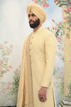 Punit Arora_Cream Silk Bead And Sequin, Dabka Sherwani Set _Online_at_Aza_Fashions
