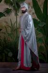 Buy_Punit Arora_Grey Silk Thread Work Embroidered Sherwani Set _Online_at_Aza_Fashions