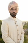 Buy_Punit Arora_White Silk Zari And Thread Sherwani Set _Online_at_Aza_Fashions