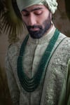 Buy_Punit Arora_Green Silk Thread, Tilla, Zardozi Embroidered Sherwani Set _Online_at_Aza_Fashions