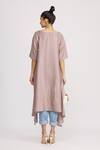 Shop_Harsh Harsh_Pink Dupion Silk Plain Round Asymmetric Tunic  _at_Aza_Fashions