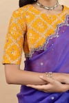 Buy_Pita Nila_Purple Satin Silk Organza Embroidery Soha Placement Saree With Blouse  _Online_at_Aza_Fashions