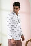 Buy_Hilo Design_White Cotton Printed Leopard Feline Shirt For Men_Online_at_Aza_Fashions