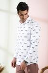 Shop_Hilo Design_White Cotton Printed Leopard Feline Shirt For Men_Online_at_Aza_Fashions