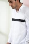 Buy_Hilo Design_White Cotton Satin Contrast Stripe Shirt _Online_at_Aza_Fashions