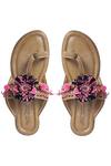 Buy_5elements_Brown Embellished Kolhapuri Sandals _at_Aza_Fashions