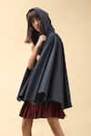 Buy_Chillosophy_Grey Cotton Hooded Cape  _at_Aza_Fashions