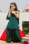 Shop_Thread & Button_Green Embellished Kurta Set _Online_at_Aza_Fashions