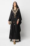 Buy Rara Avis Black Hamsa Motif Embroidered Kaftan at Aza Fashions Buy_Rara Avis_Black Hamsa Motif Embroidered Kaftan_at_Aza_Fashions
