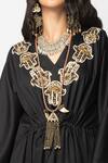 Buy Rara Avis Black Hamsa Motif Embroidered Kaftan Online at Aza Fashions Buy_Rara Avis_Black Hamsa Motif Embroidered Kaftan_Online_at_Aza_Fashions
