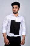 Buy_Hilo Design_Black Cotton Satin Elysian Colorblock Shirt _at_Aza_Fashions