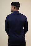 Shop_Hilo Design_Blue Giza Cotton Embroidered Mountain Keitha Shirt _at_Aza_Fashions