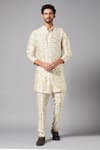 Buy_Hilo Design_White Moonga Silk Tie Dye Mighty Natural Kurta Set _at_Aza_Fashions