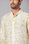 Shop_Hilo Design_White Moonga Silk Tie Dye Mighty Natural Kurta Set _Online_at_Aza_Fashions