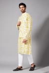 Shop_Hilo Design_Yellow Moonga Silk Tie And Dye Abstract Allioty Bundi & Kurta Set _Online_at_Aza_Fashions