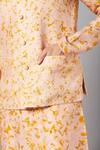 Hilo Design_Peach Moonga Silk Mightly Dyed Bundi And Kurta Set_at_Aza_Fashions