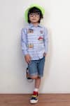 Shop_Hoity Moppet_Blue Cotton Embroidery Shirt _at_Aza_Fashions