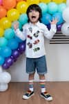 Hoity Moppet_White Cotton Embroidery Superhero Shirt _Online_at_Aza_Fashions