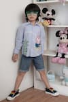 Buy_Hoity Moppet_Blue Cotton Embroidery Shirt _at_Aza_Fashions