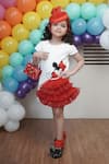 Hoity Moppet_White Crepe Embroidered Minnie Mouse Motif Dress _Online_at_Aza_Fashions