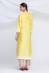 Shop_Huemn_Yellow Silk Chanderi V Neck Kurta Set _at_Aza_Fashions