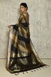 Shop_Naintara Bajaj_Black Handloom Silk Woven Geometric Pattern Saree For Women_at_Aza_Fashions