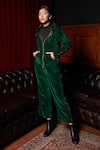 HOUSE OF FETT_Green Zion Velvet Tracksuit_Online_at_Aza_Fashions