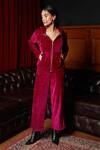 Buy_House Of Fett_Pink Zion Velvet Tracksuit_at_Aza_Fashions