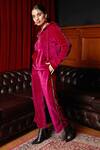 House Of Fett_Pink Zion Velvet Tracksuit_Online_at_Aza_Fashions
