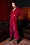 Buy_House Of Fett_Pink Zion Velvet Tracksuit_Online_at_Aza_Fashions