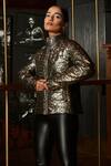 Buy_House Of Fett_Black Sonar Holographic Quilt Puffer Jacket_at_Aza_Fashions