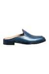 Shop_Dmodot_Blue Leather Mules _at_Aza_Fashions