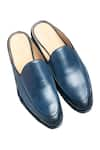 Buy_Dmodot_Blue Leather Mules _at_Aza_Fashions