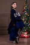 Shop_Hoity Moppet_Blue Velvet, Tulle Asymmetric Trail Dress _Online_at_Aza_Fashions