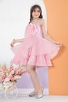 Hoity Moppet Pink Organza, Satin Rosette Applique Dress at Aza Fashions Hoity Moppet_Pink Organza, Satin Rosette Applique Dress _at_Aza_Fashions