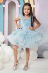 Shop Hoity Moppet Blue Tulle, Satin Crystals Head In The Clouds Ruffled Dress Online at Aza Fashions Shop_Hoity Moppet_Blue Tulle, Satin Crystals Head In The Clouds Ruffled Dress _Online_at_Aza_Fashions