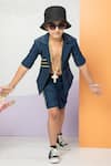 Shop_Hoity Moppet_Blue Denim Embroidered Thread Bts Theme Shirt And Shorts Set _Online_at_Aza_Fashions