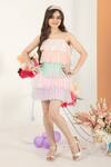 Buy_Hoity Moppet_Multi Color Tulle, Satin Layered Ruffle Dress_Online_at_Aza_Fashions