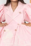 Buy_Hoity Moppet_Pink Scuba Solid Hi Maintenance Puffed Sleeve Jacket Dress _Online_at_Aza_Fashions