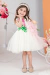 Shop_Hoity Moppet_White Satin, Tulle, Linen Ruffles, Embroidery Flamingo Dress _Online_at_Aza_Fashions