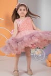 Buy_Hoity Moppet_Pink Tulle, Satin Rhinestones Angel Embellished Dress_Online_at_Aza_Fashions