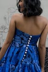 Shop_Payal & Zinal_Blue Strapless Tiered Dress _at_Aza_Fashions