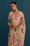 Buy House Of Pink Off White Silk, Dupatta Organza Floral And Pearl Work V Neck Print Anarkali Set Online at Aza Fashions Buy_House Of Pink_Off White Silk, Dupatta Organza Floral And Pearl Work V Neck Print Anarkali Set _Online_at_Aza_Fashions